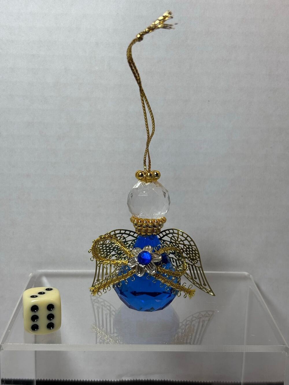 Blue/Clear Crystal Angel Hanging Christmas Ornament